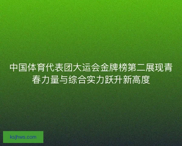 中国体育代表团大运会金牌榜第二展现青春力量与综合实力跃升新高度