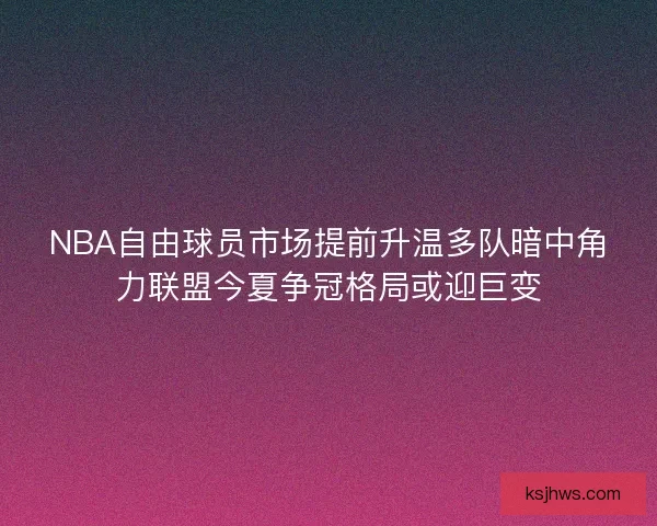NBA自由球员市场提前升温多队暗中角力联盟今夏争冠格局或迎巨变